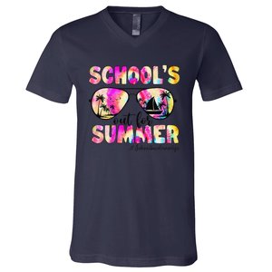 School Bus Driver Out For Summer Tie Dye Sunglasses V-Neck T-Shirt