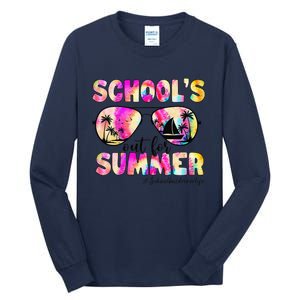 School Bus Driver Out For Summer Tie Dye Sunglasses Tall Long Sleeve T-Shirt