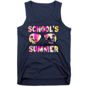 School Bus Driver Out For Summer Tie Dye Sunglasses Tank Top