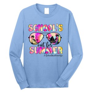 School Bus Driver Out For Summer Tie Dye Sunglasses Long Sleeve Shirt