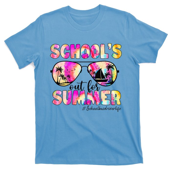 School Bus Driver Out For Summer Tie Dye Sunglasses T-Shirt