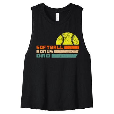 softball bonus dad from stepdaughter stepson son Women's Racerback Cropped Tank