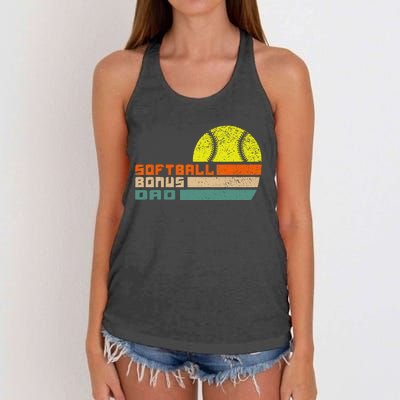 softball bonus dad from stepdaughter stepson son Women's Knotted Racerback Tank