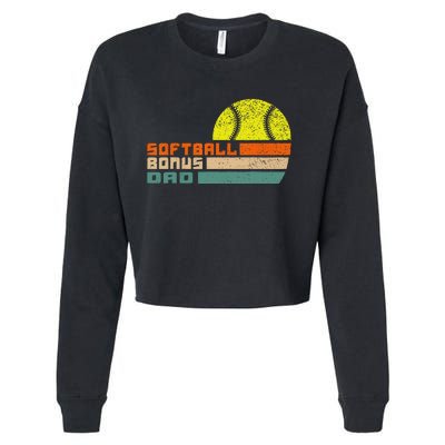 softball bonus dad from stepdaughter stepson son Cropped Pullover Crew