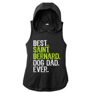 Saint Bernard Dog Dad Fathers Day Dog Lovers Ladies PosiCharge Tri-Blend Wicking Draft Hoodie Tank