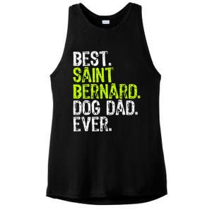 Saint Bernard Dog Dad Fathers Day Dog Lovers Ladies PosiCharge Tri-Blend Wicking Tank