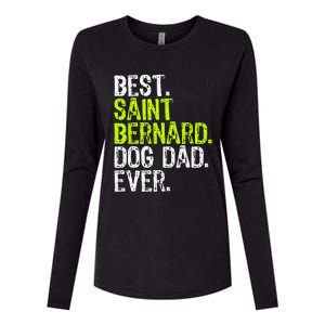 Saint Bernard Dog Dad Fathers Day Dog Lovers Womens Cotton Relaxed Long Sleeve T-Shirt