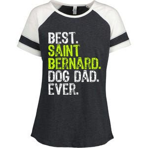 Saint Bernard Dog Dad Fathers Day Dog Lovers Enza Ladies Jersey Colorblock Tee