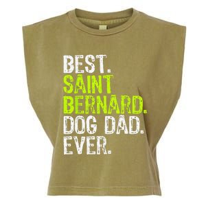 Saint Bernard Dog Dad Fathers Day Dog Lovers Garment-Dyed Women's Muscle Tee