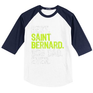 Saint Bernard Dog Dad Fathers Day Dog Lovers Baseball Sleeve Shirt