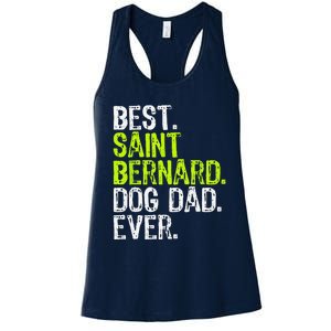 Saint Bernard Dog Dad Fathers Day Dog Lovers Women's Racerback Tank