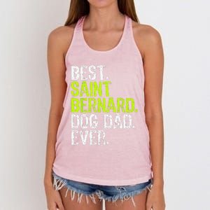 Saint Bernard Dog Dad Fathers Day Dog Lovers Women's Knotted Racerback Tank