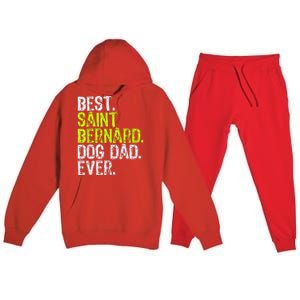 Saint Bernard Dog Dad Fathers Day Dog Lovers Premium Hooded Sweatsuit Set