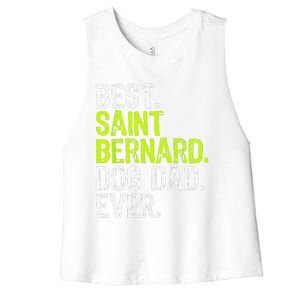 Saint Bernard Dog Dad Fathers Day Dog Lovers Women's Racerback Cropped Tank