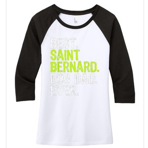 Saint Bernard Dog Dad Fathers Day Dog Lovers Women's Tri-Blend 3/4-Sleeve Raglan Shirt