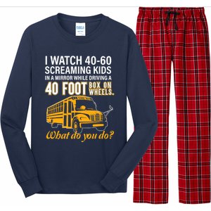 School Bus Driver Watch Screaming Drive Box On Wheels Long Sleeve Pajama Set