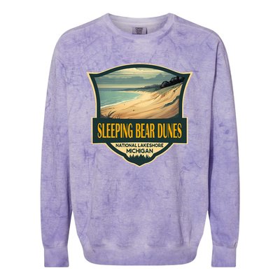 Sleeping Bear Dunes National Lakeshore Travel Retro Badge Colorblast Crewneck Sweatshirt