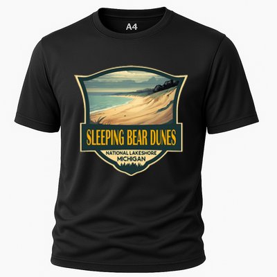 Sleeping Bear Dunes National Lakeshore Travel Retro Badge Cooling Performance Crew T-Shirt