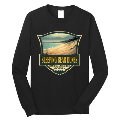 Sleeping Bear Dunes National Lakeshore Travel Retro Badge Long Sleeve Shirt