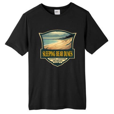 Sleeping Bear Dunes National Lakeshore Travel Retro Badge Tall Fusion ChromaSoft Performance T-Shirt