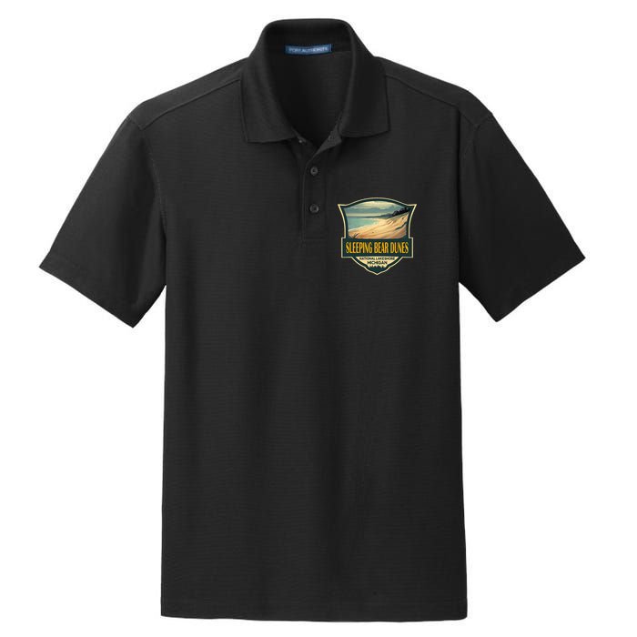 Sleeping Bear Dunes National Lakeshore Travel Retro Badge Dry Zone Grid Polo