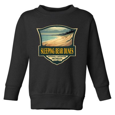 Sleeping Bear Dunes National Lakeshore Travel Retro Badge Toddler Sweatshirt