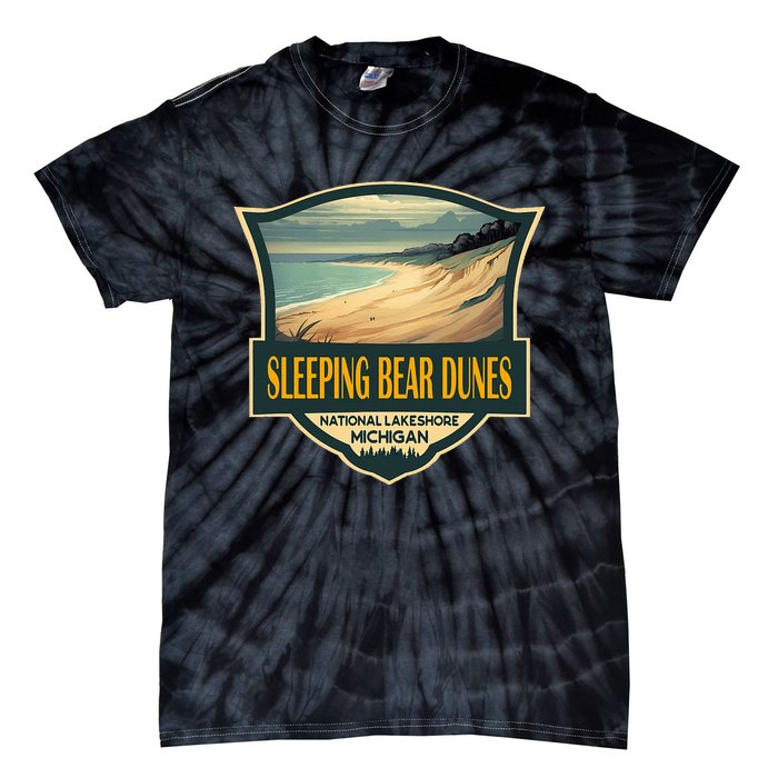 Sleeping Bear Dunes National Lakeshore Travel Retro Badge Tie-Dye T-Shirt