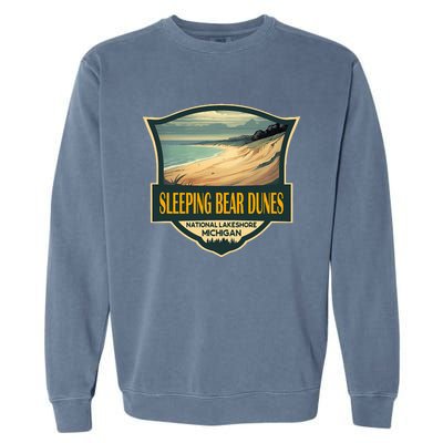 Sleeping Bear Dunes National Lakeshore Travel Retro Badge Garment-Dyed Sweatshirt