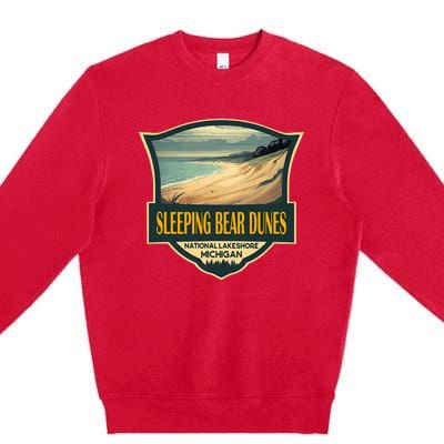 Sleeping Bear Dunes National Lakeshore Travel Retro Badge Premium Crewneck Sweatshirt