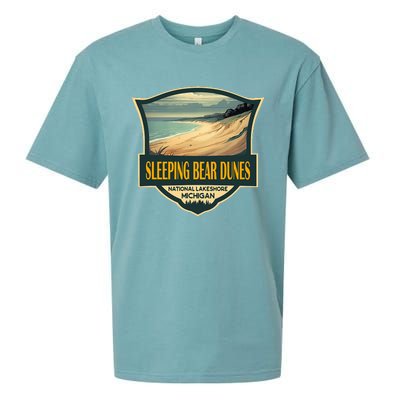 Sleeping Bear Dunes National Lakeshore Travel Retro Badge Sueded Cloud Jersey T-Shirt