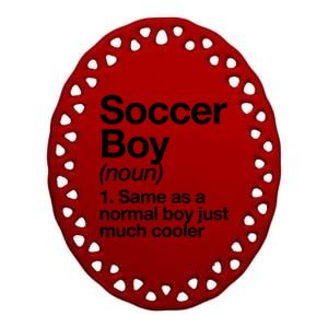 Soccer Boy Definition Funny Sports Funny Gift Ceramic Oval Ornament