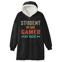 Student By Day Gamer By Night Meme For Gamers Hooded Wearable Blanket