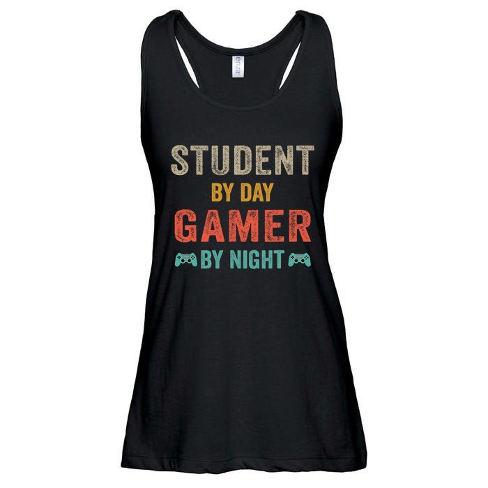 Student By Day Gamer By Night Meme For Gamers Ladies Essential Flowy Tank