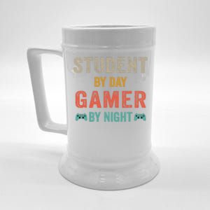 Student By Day Gamer By Night Meme For Gamers Beer Stein