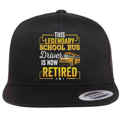 School Bus Driver Retired Gift Women Funny Flat Bill Trucker Hat