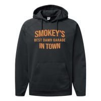 SmokeyS Best Damn Garage In Town Vintage Performance Fleece Hoodie