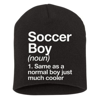 Soccer Boy Definition Funny Sports Short Acrylic Beanie