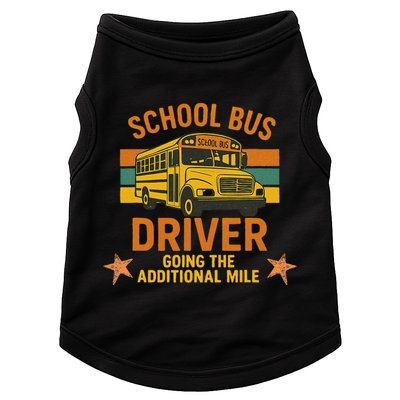 School Bus Driver Going The Additional Mile Vintage Retro Doggie Tank