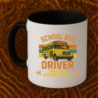 School Bus Driver Going The Additional Mile Vintage Retro Mug