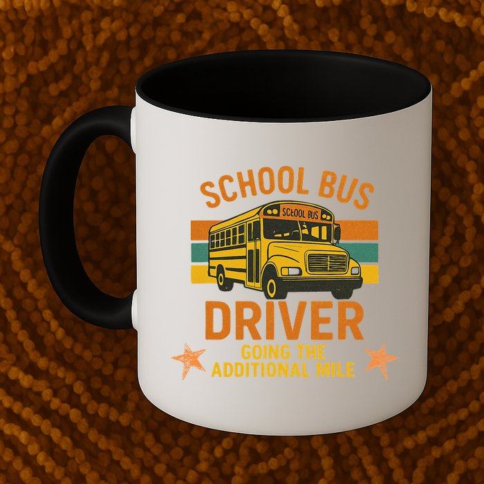 School Bus Driver Going The Additional Mile Vintage Retro Mug