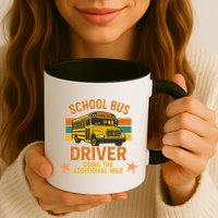 School Bus Driver Going The Additional Mile Vintage Retro Mug