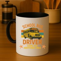 School Bus Driver Going The Additional Mile Vintage Retro Mug