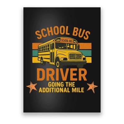 School Bus Driver Going The Additional Mile Vintage Retro Poster