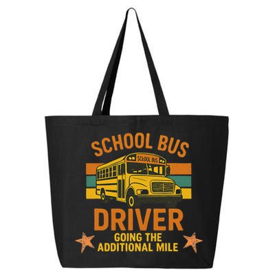 School Bus Driver Going The Additional Mile Vintage Retro 25L Jumbo Tote