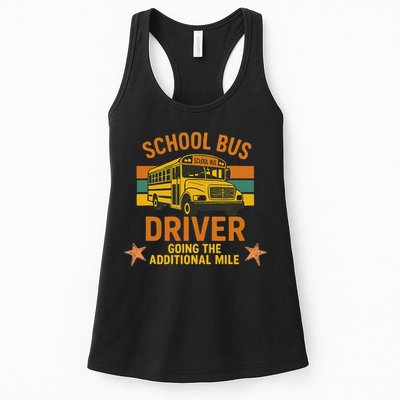 School Bus Driver Going The Additional Mile Vintage Retro Womens Tank Top