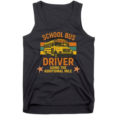 School Bus Driver Going The Additional Mile Vintage Retro Tank Top