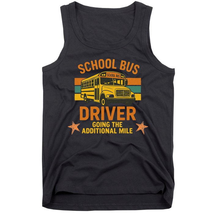 School Bus Driver Going The Additional Mile Vintage Retro Tank Top