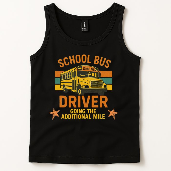 School Bus Driver Going The Additional Mile Vintage Retro Tank Top