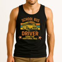 School Bus Driver Going The Additional Mile Vintage Retro Tank Top