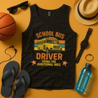 School Bus Driver Going The Additional Mile Vintage Retro Tank Top